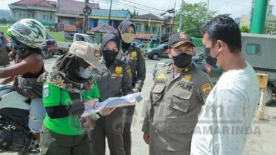 Operasi Yustisi Samarinda Jaring 54 Pengguna Jalan yang Tak Pakai Masker