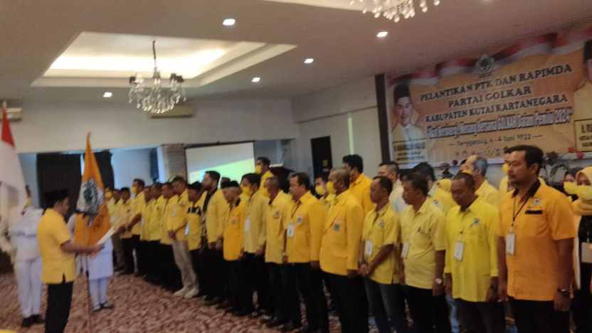 Lantik Pengurus PTK Sekaligus Rapimda, Golkar Kukar Siap Songsong Pileg