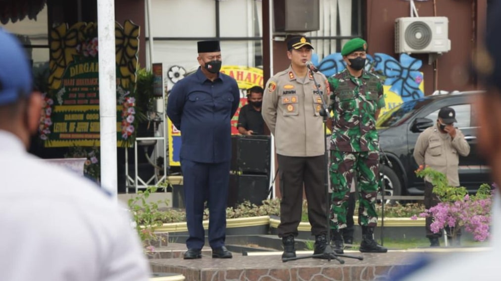 Kapolres Kukar Pimpin Apel Sinergitas Perayaan HUT Ke-76 Bhayangkara