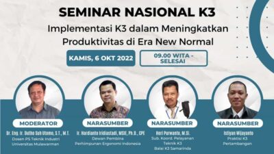 Besok Prodi Teknik Industri Unmul Gelar Seminar Nasional Implementasi K3