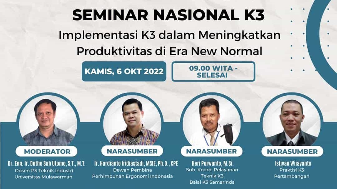 Besok Prodi Teknik Industri Unmul Gelar Seminar Nasional Implementasi K3