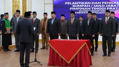 Dua Belas Pejabat Pimpinan Tinggi Pratama Pemkab PPU Dilantik, Siapa Saja?