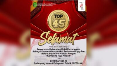 Komitmen Majukan Petani, Pemkab Kukar Diganjar Penghargaan Nasional dari KemenPAN-RB