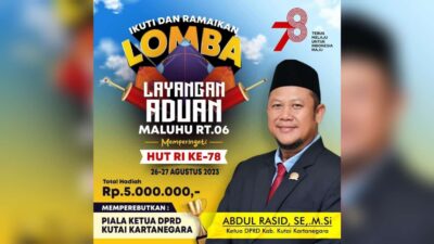 Semarakkan HUT RI, Ketua DPRD Kukar Fasilitasi Lomba Layangan Aduan