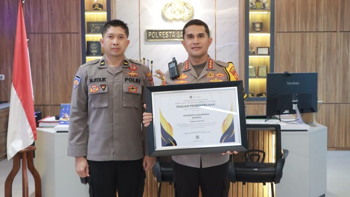 Kinerja Anggaran Terbaik, Polresta Samarinda Sabet Penghargaan dari Kementerian Keuangan
