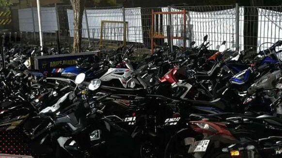 Polresta Samarinda Amankan 41 Motor yang Pakai Knalpot Brong untuk Balap Liar