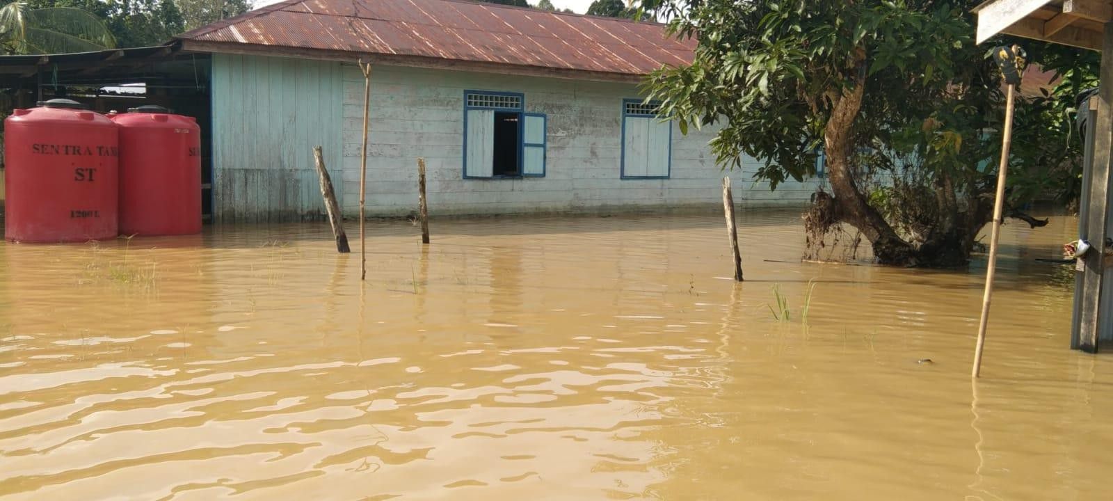 Banjir di Kota Bangun Darat, Air Rendam 25 Rumah Warga Desa Benua Baru