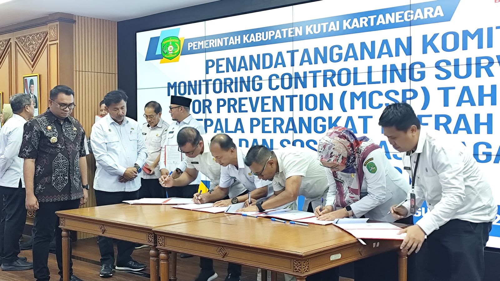 Pemkab Kukar Teken Komitmen Pencegahan Korupsi, Targetkan Zona Hijau MCSP KPK