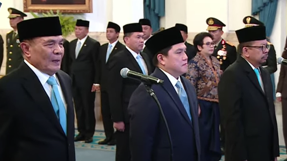 Reshuffle Kabinet: Erick Thohir Jabat Menpora, Djamari Chaniago Jadi Menko Polkam