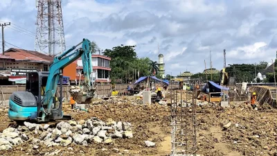 Terus Dikebut, Proyek Taman Pinggiran Sungai di Tenggarong Capai 60 Persen