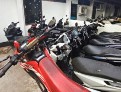 Belasan Sepeda Motor Disita dari Balap Liar Jalur Poros Tenggarong-Samarinda
